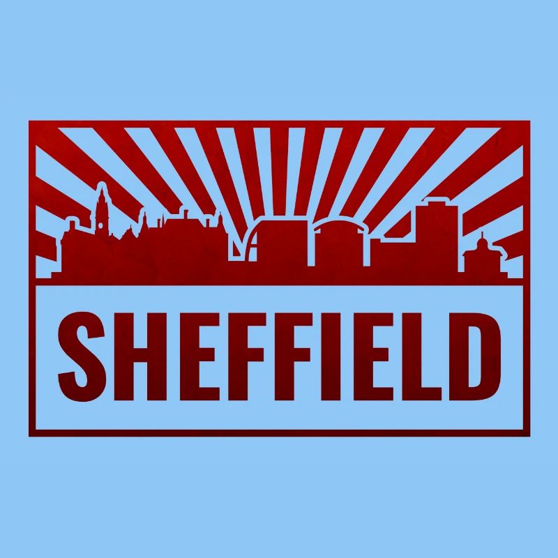 Sheffield Skyline Red Neon