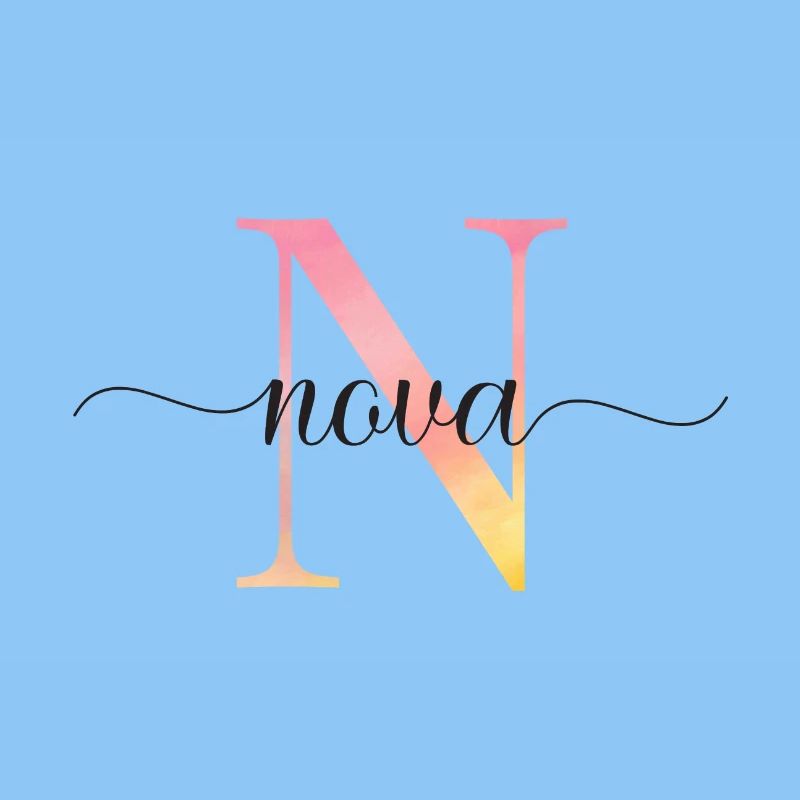 N | Monogramme | Nom | Nova |Aquarelle
