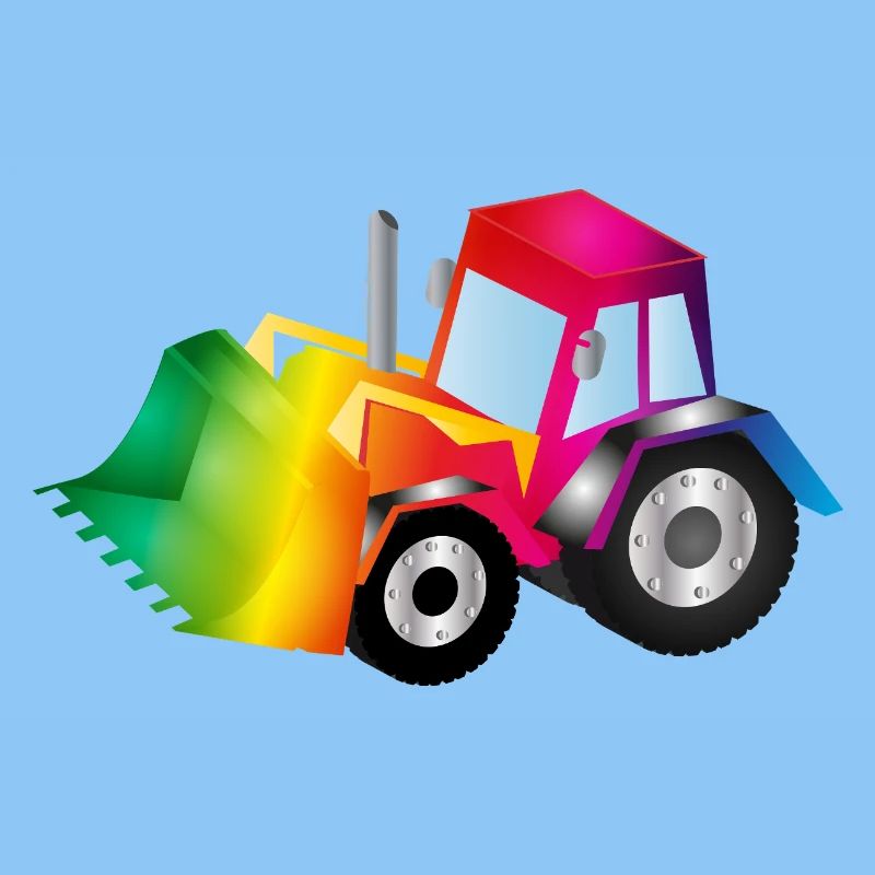 Regenbogen-Bagger voller Farbenfreude
