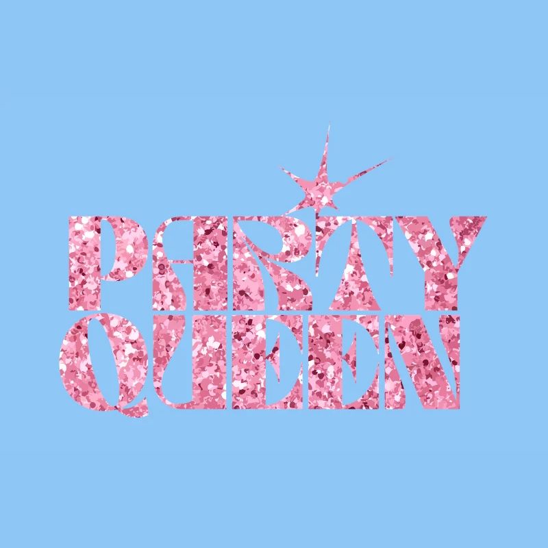 Party Queen Glitter Text