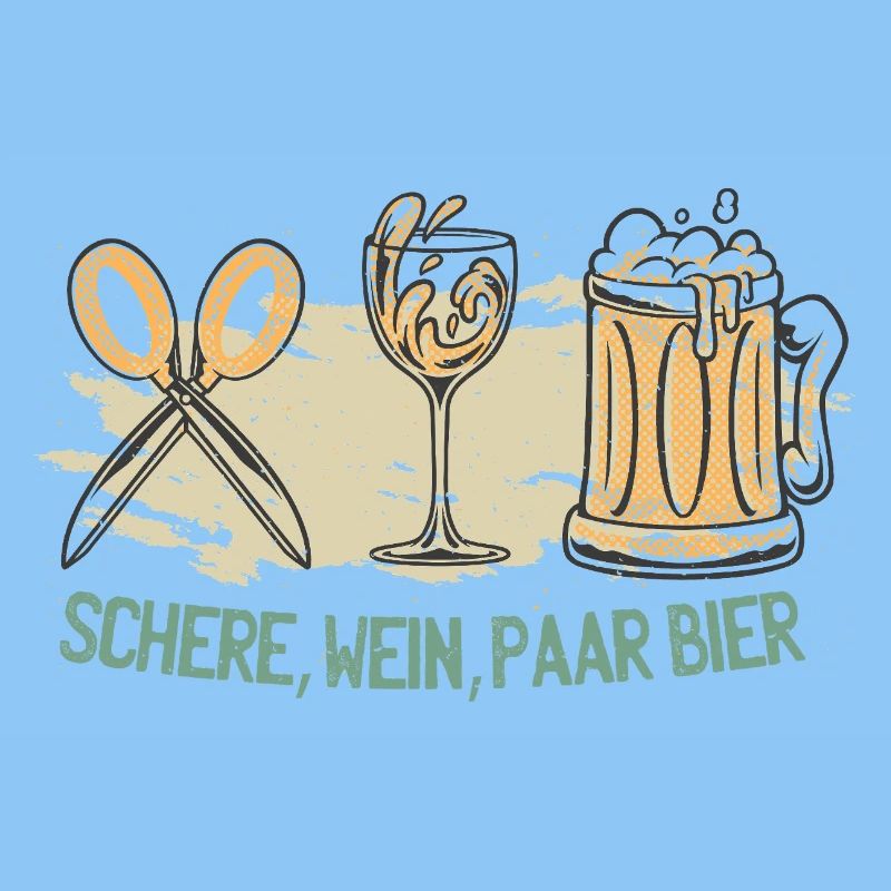 Schere Wein Paar Bier