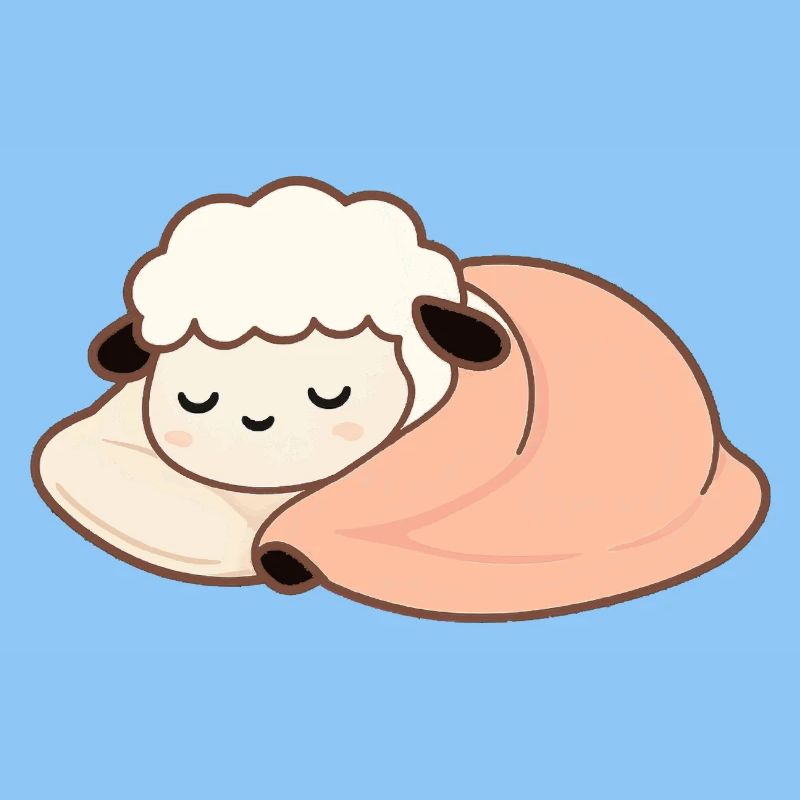 Sleeping Sheep with Pillow – gentle, calm