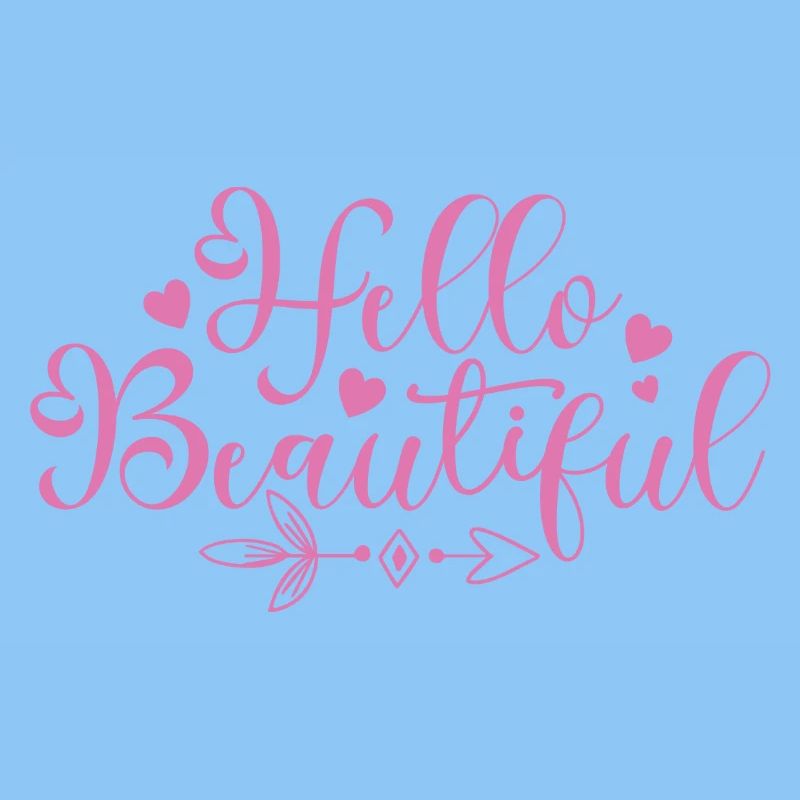 Bonjour Beautiful Script Hearts