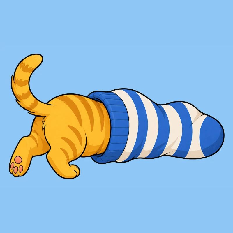 Chat dans la chaussette