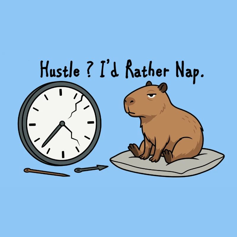 Capybara Nap Humor Broken Clock