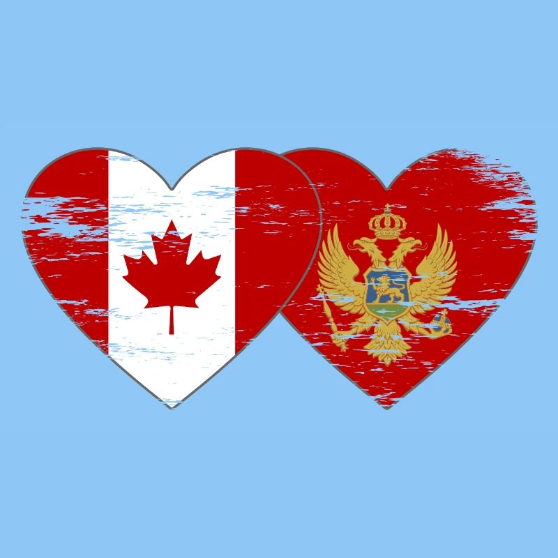 Drapeau du Canada Monténégro Coeur utilisé