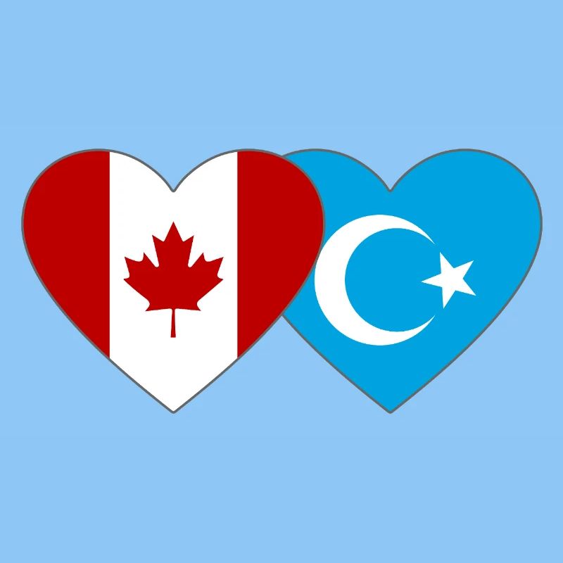 Kanada Uiguren Flagge Herz