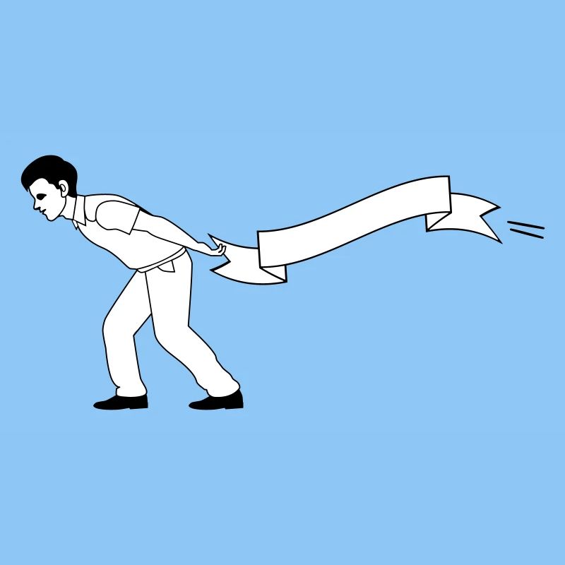 man pulls Banner | Banner bearer