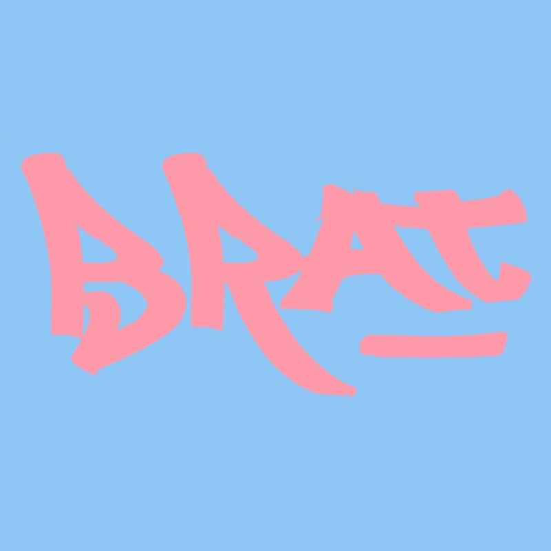 Pink Brat-Logo Text als graffiti