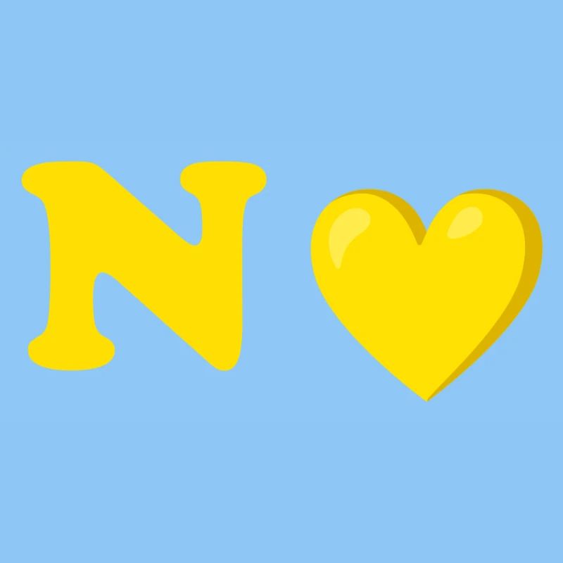 Conception de lettre de coeur jaune