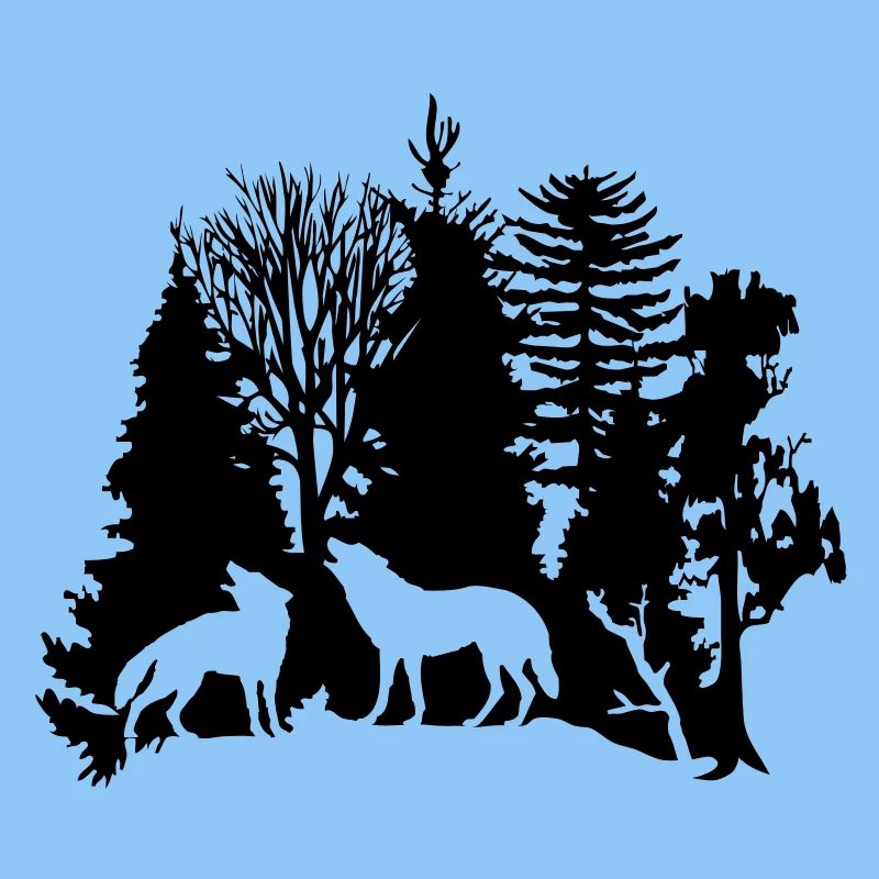 loup foret loups arbre