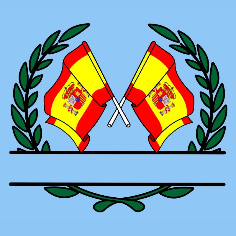 Drapeaux Espagne bannière couronne de laurier