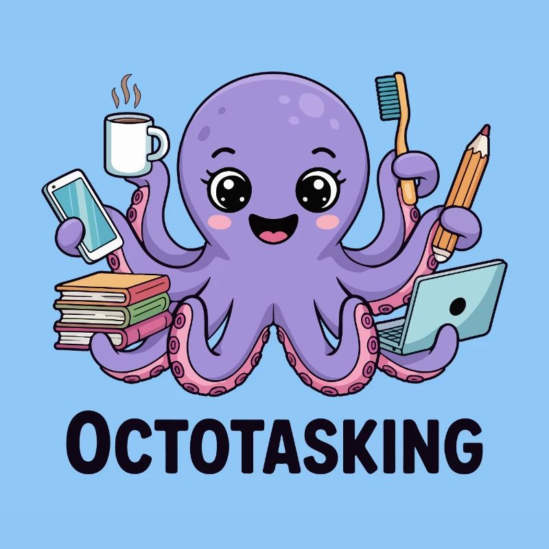 Octotasking Krake im Multitasking Modus