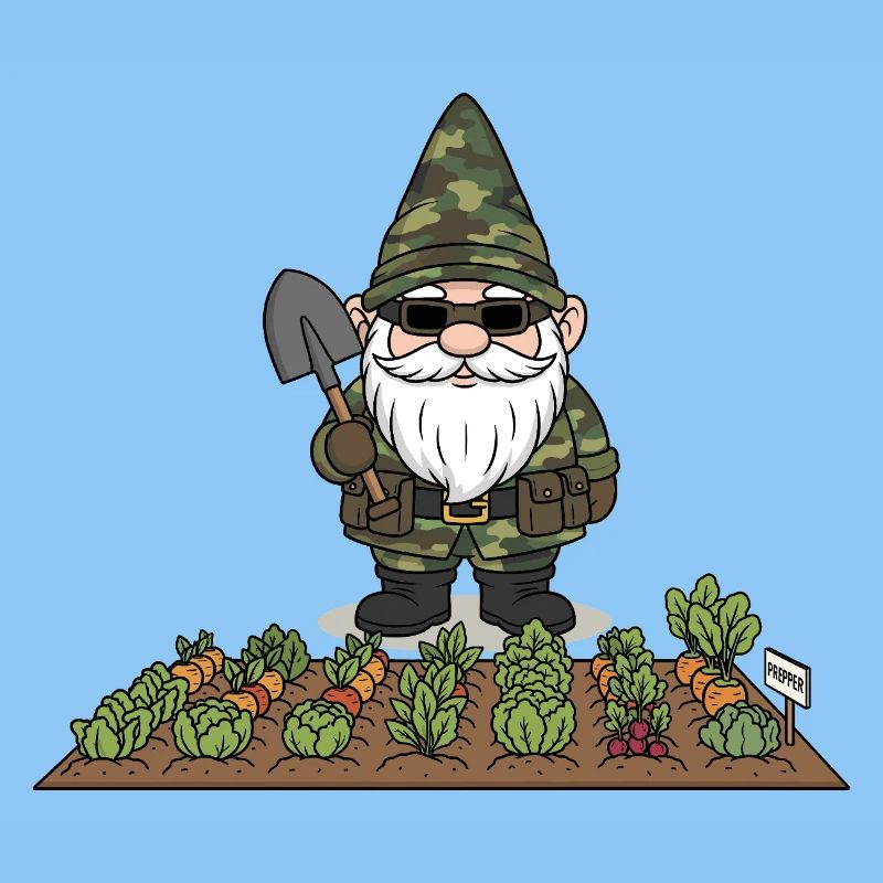 Gnome Prepper dans le potager