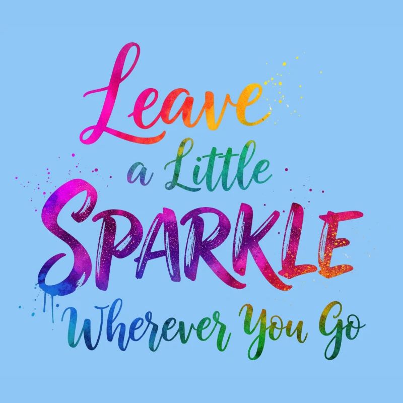 Rainbow Glitter Inspirational Quote Design