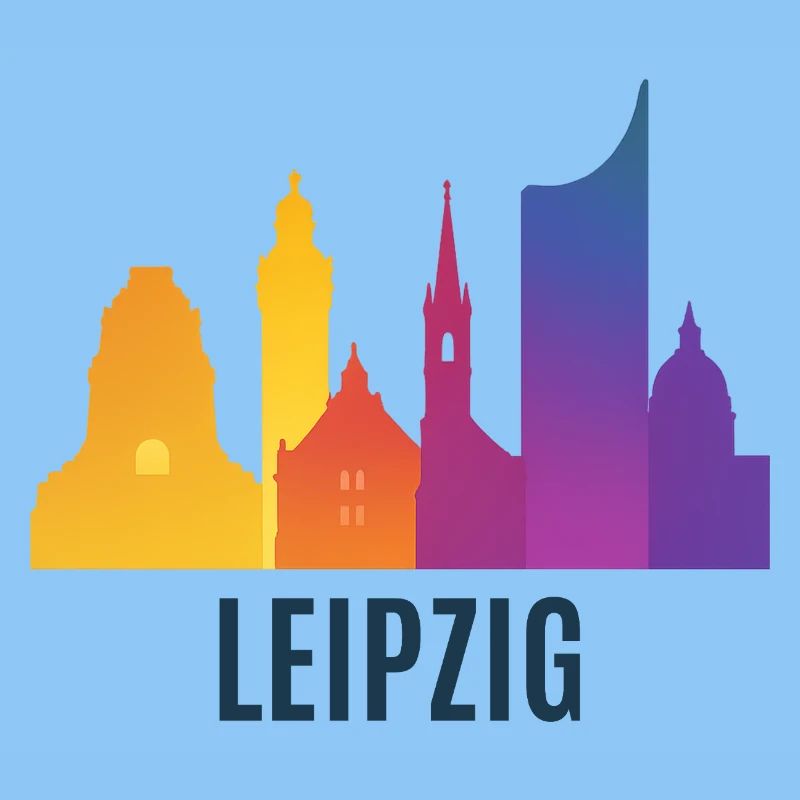 Leipzig Skyline Farbverlauf