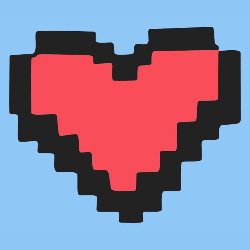 Cœur rouge pixel art rétro 8 bits