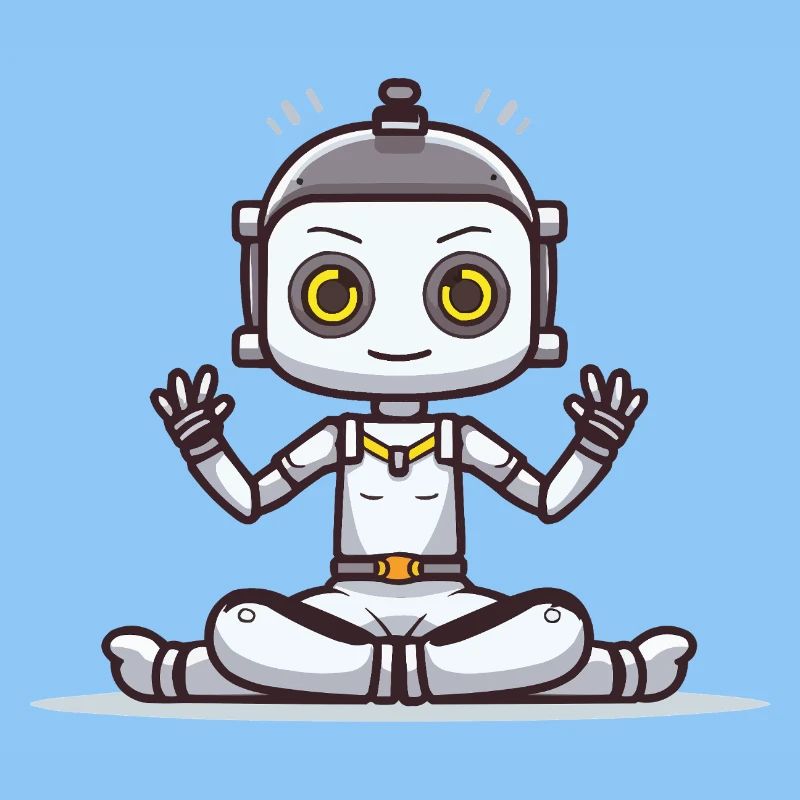 Small robot in lotus position