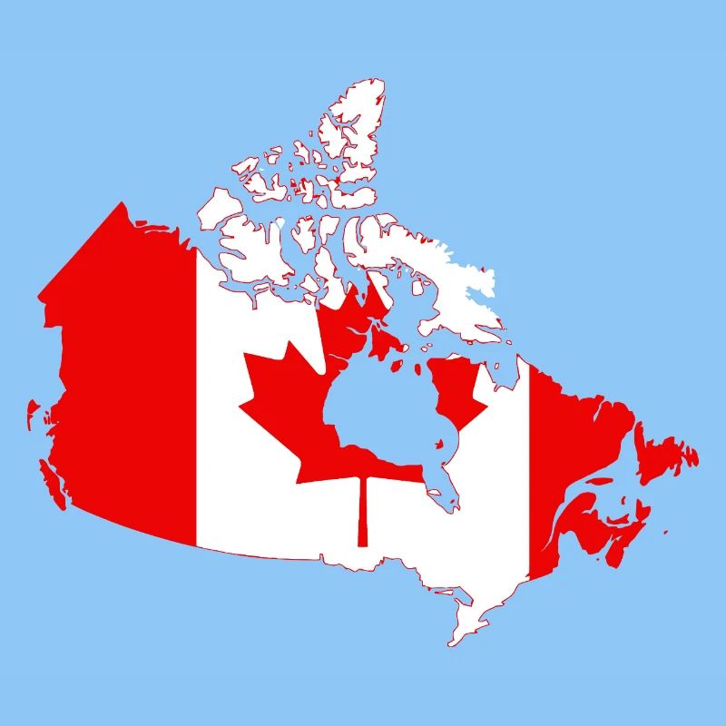 Canada Map Flag Silhouette