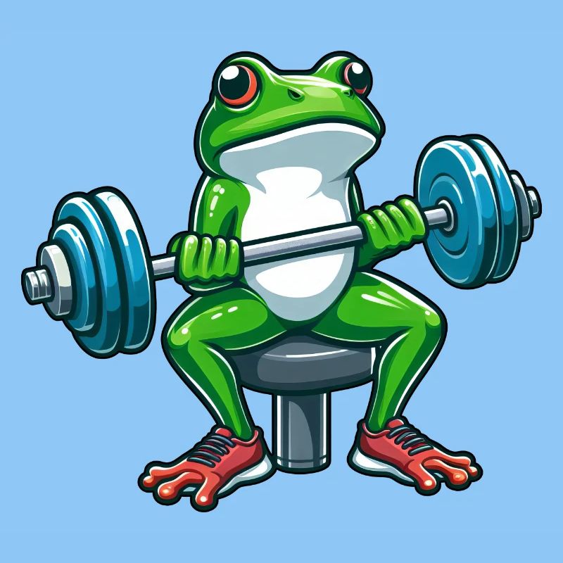 Starker Frosch Workout Hanteltraining