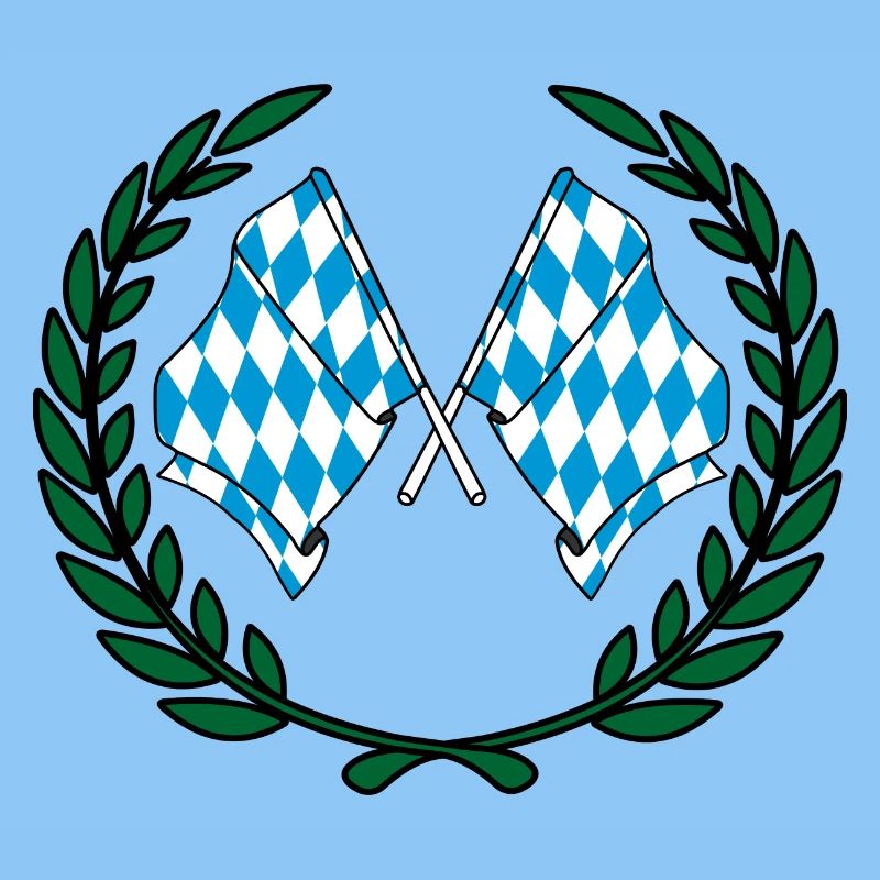 Flags Bayern laurel wreath