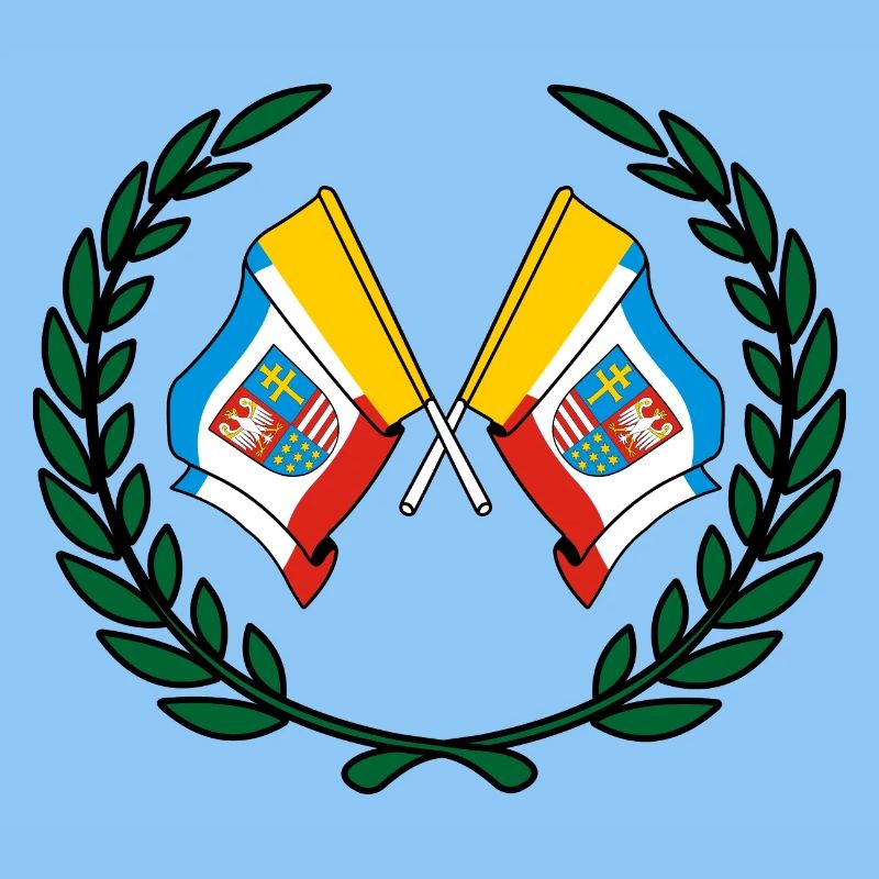 Drapeaux Sainte-Croix couronne de laurier