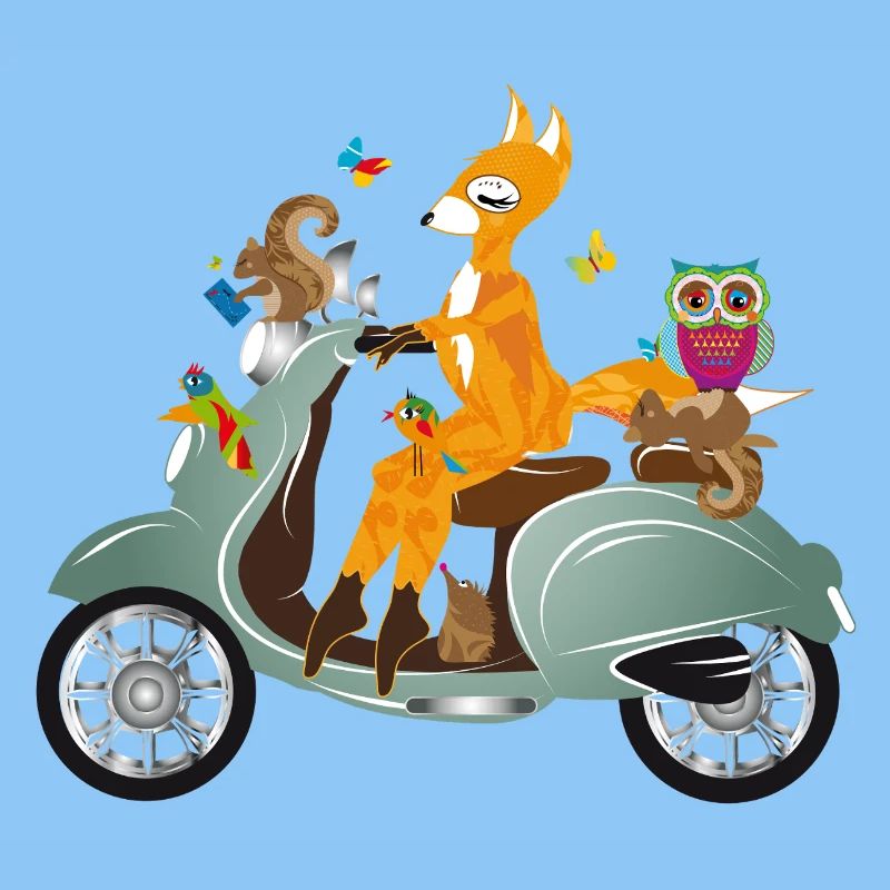 Animaux de la forêt en balade – Scène imaginative
