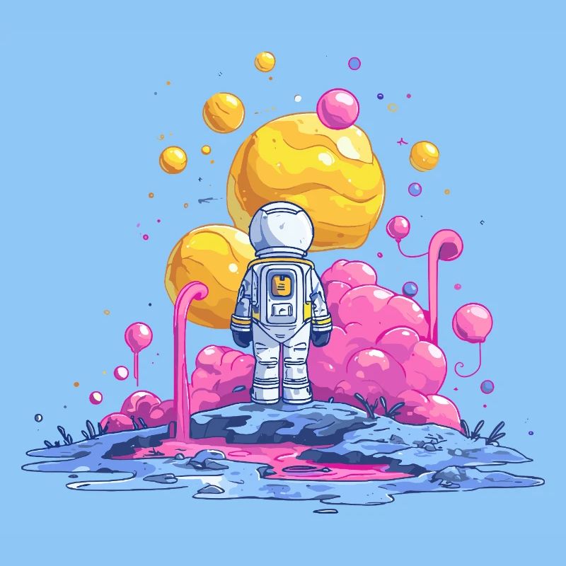 Astronaut auf Farbplanet