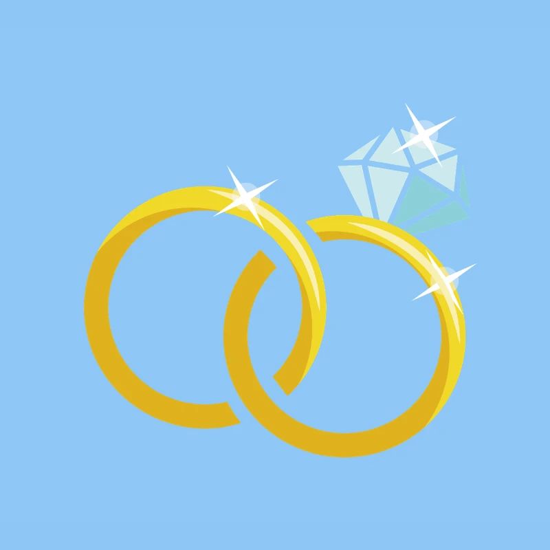 Goldene Eheringe mit Diamant