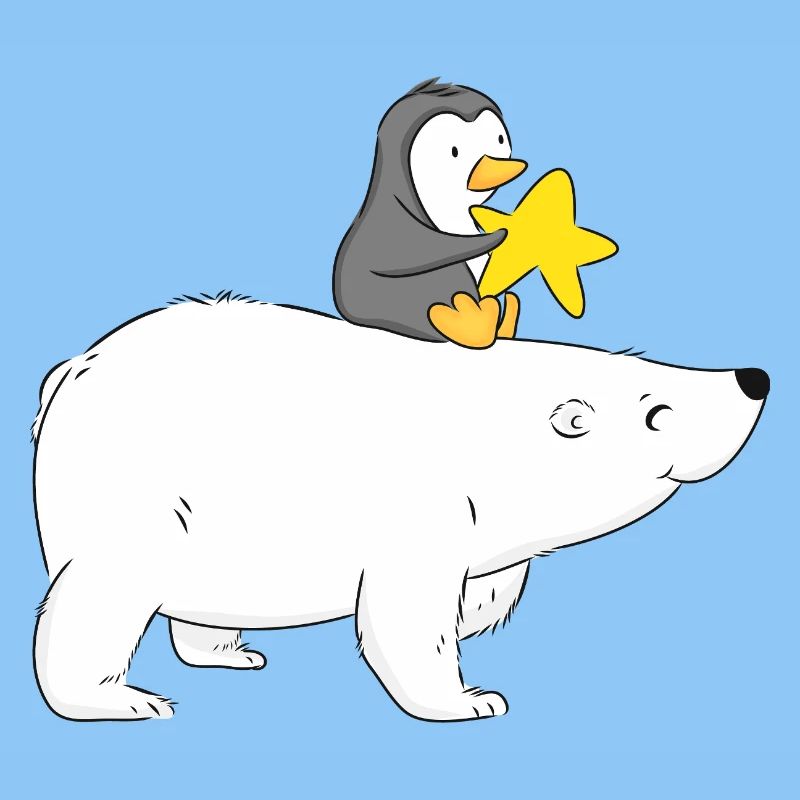 Eisbär mit Freund Pinguin 