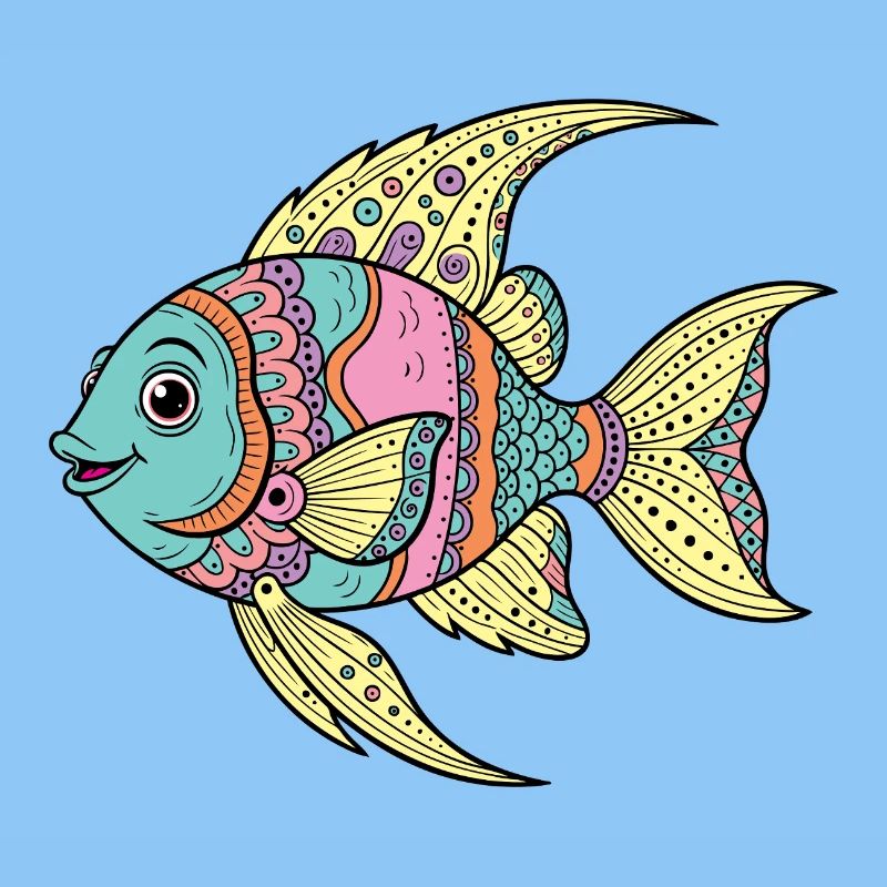 Colorful Psychedelic Coral Fish