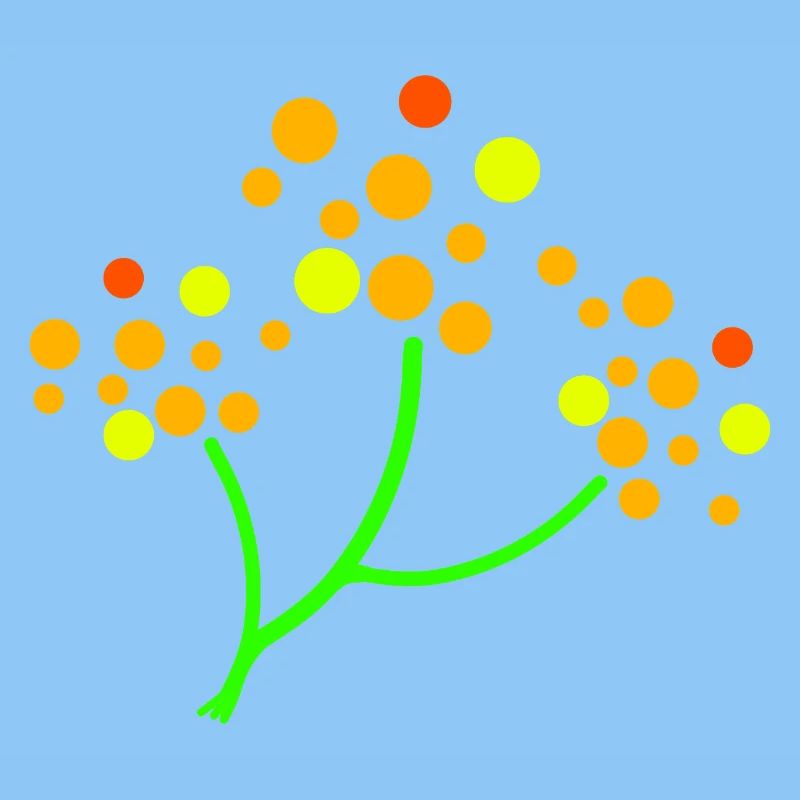 Neon Dotted Tree Burst
