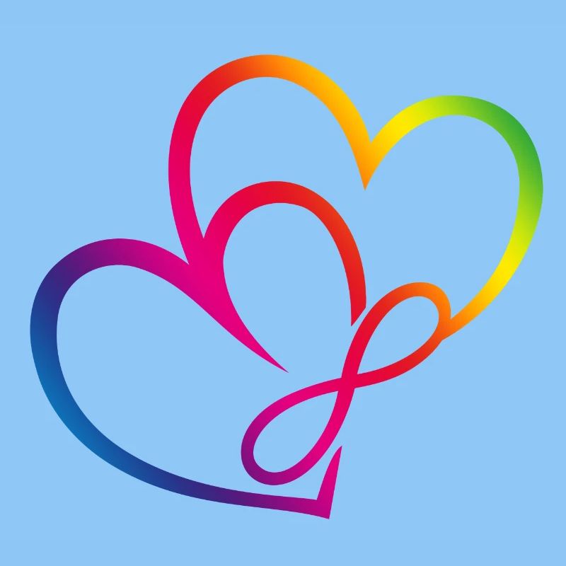 Zwei Herzen Regenbogen Infinity Love CSD LGBT