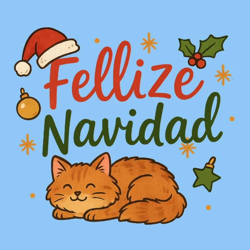Fellize Navidad - Conception de Noël de chat drôle