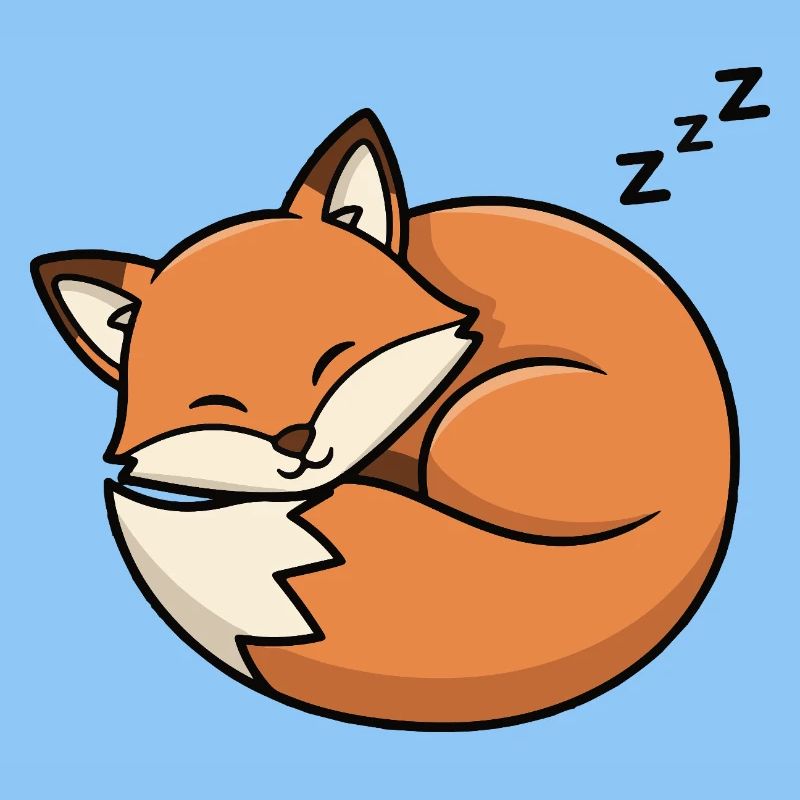 Sleeping Fox Cartoon