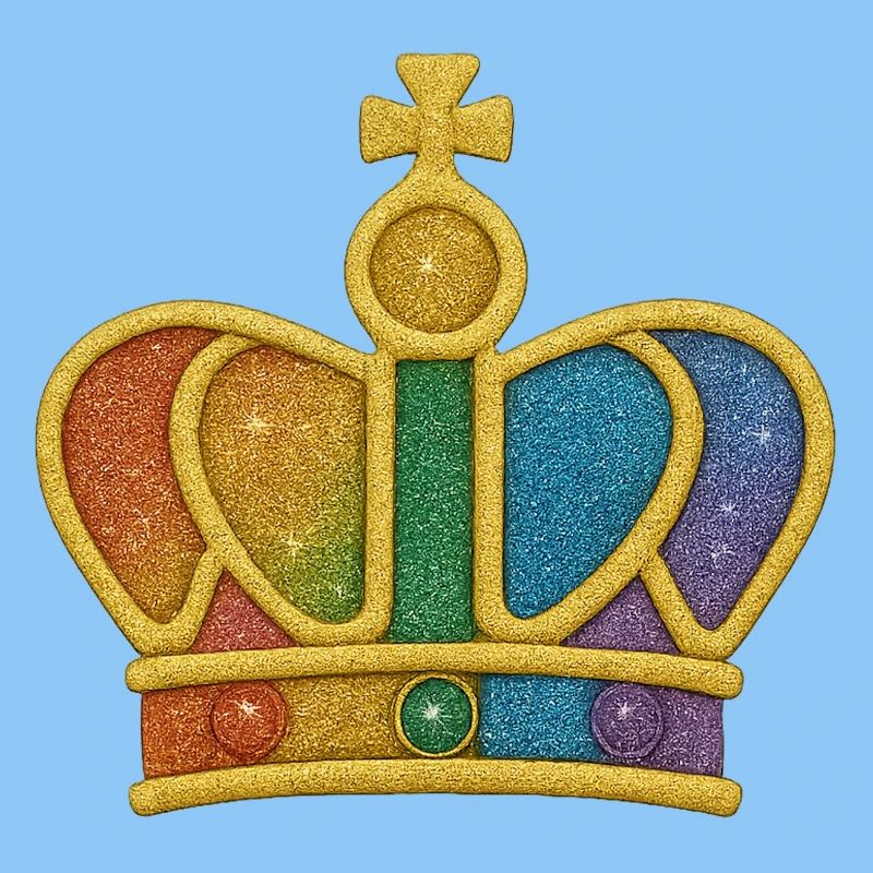 Bunt Glitzer Kronen-Design