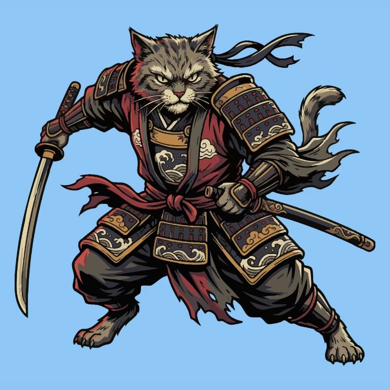 Cat Samurai Warrior
