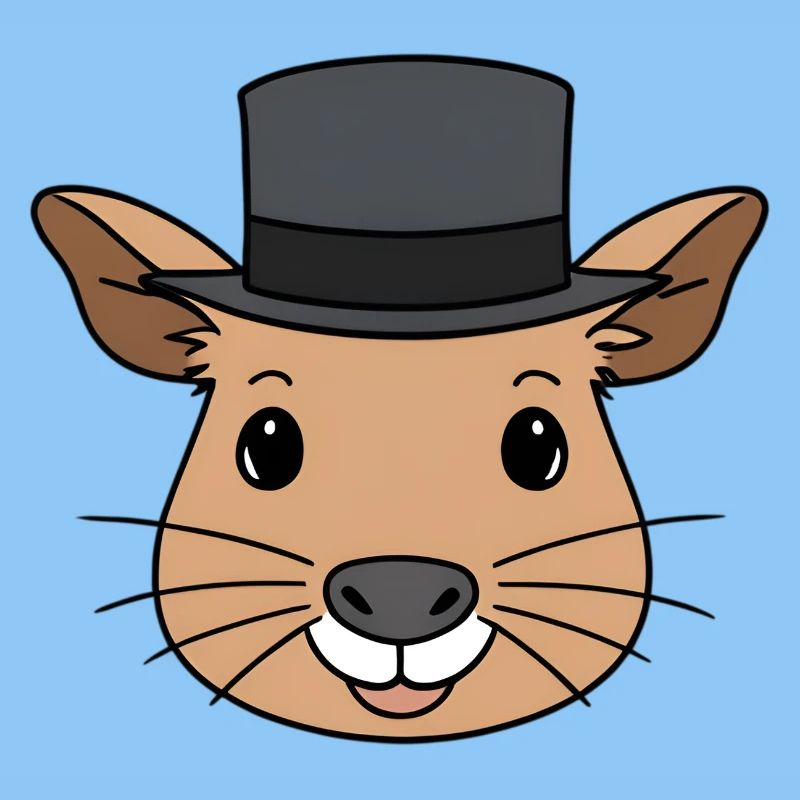Cartoon de capybara avec haut-de-forme