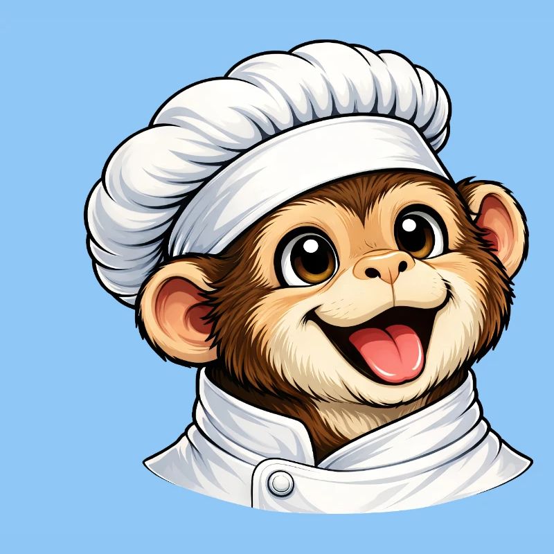 Cute Monkey Chef Cartoon