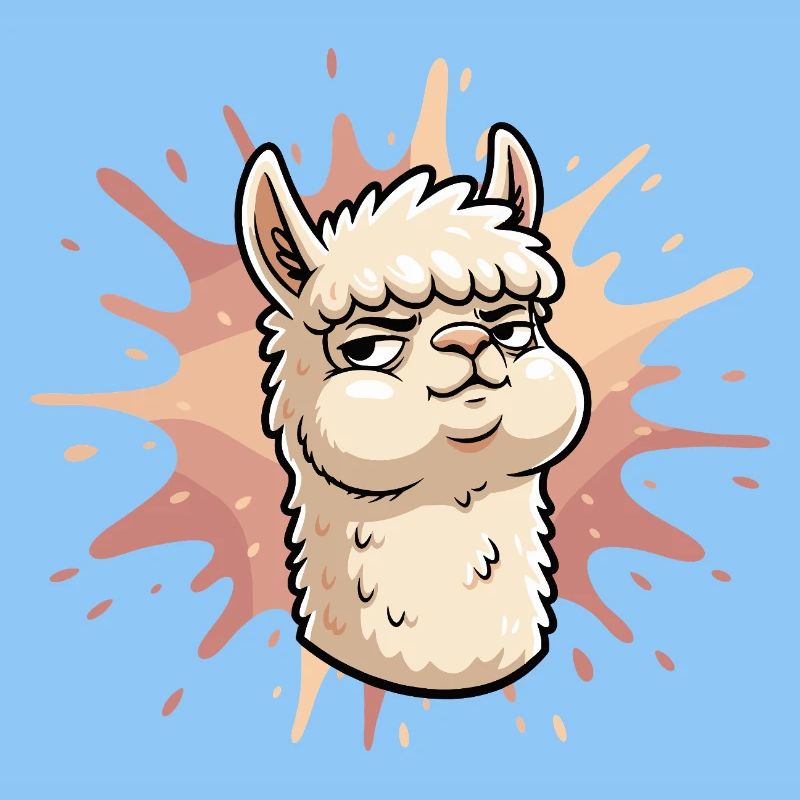Selbstbewusste Llama Splash