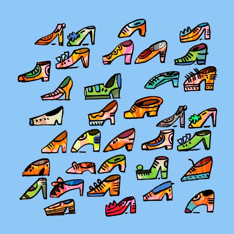 Bunte Schuhvielfalt Muster