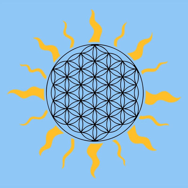 La fleur de la vie avec le soleil
