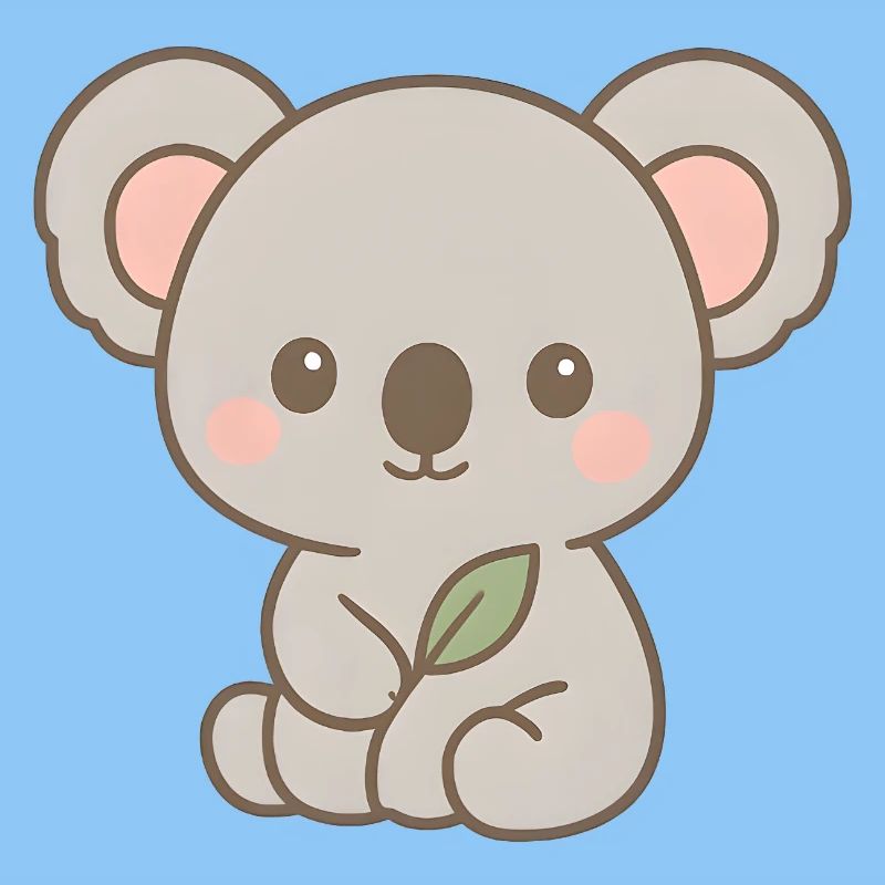 Niedliches Koala Bär Design mit Blättern