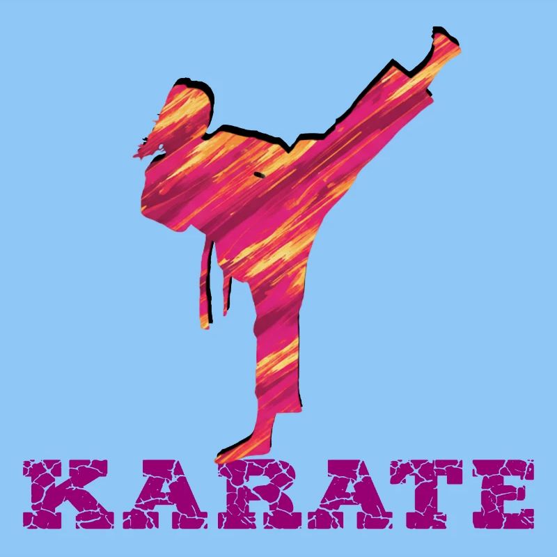 Karate Silhouette Color Explosion
