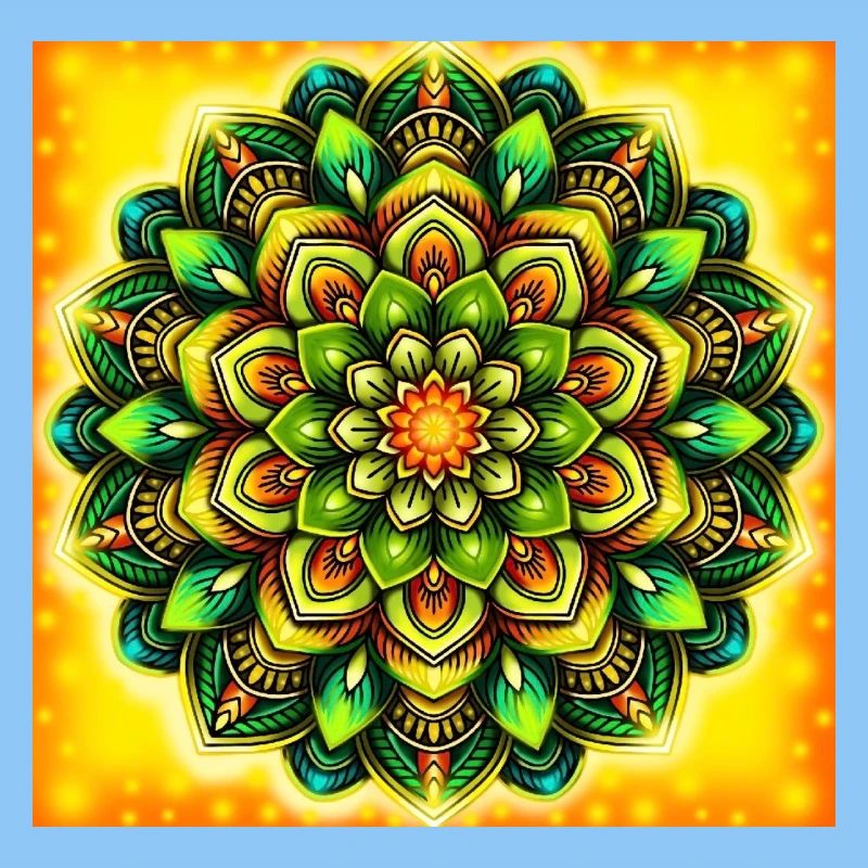 Glowing Mandala Flower Pattern