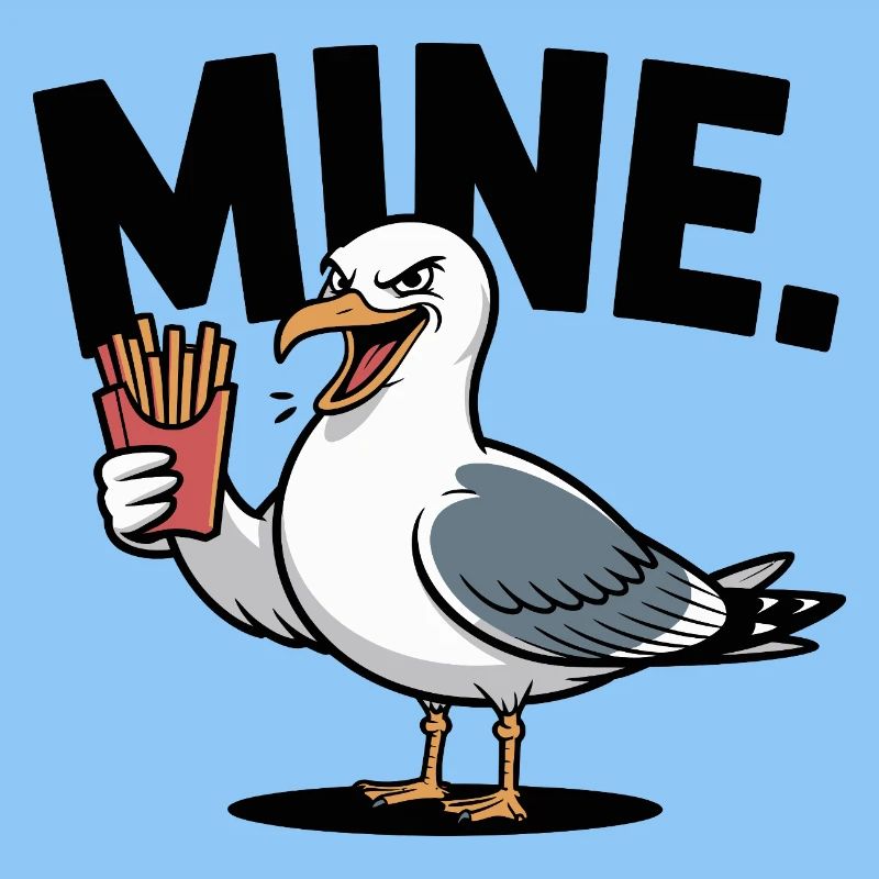 Grumpy Seagull mit Pommes