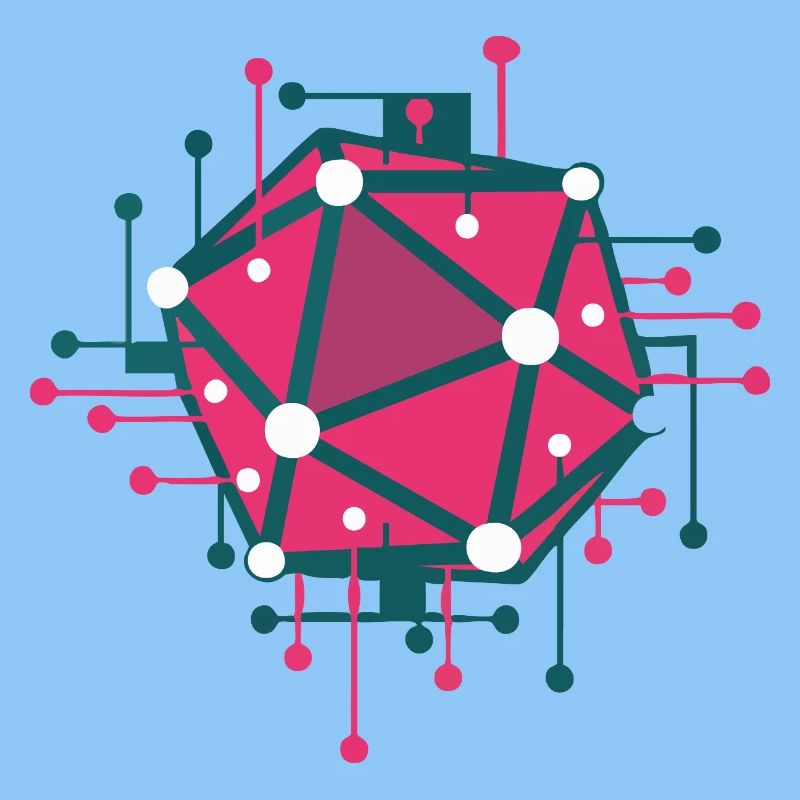 Techno pink geometric network