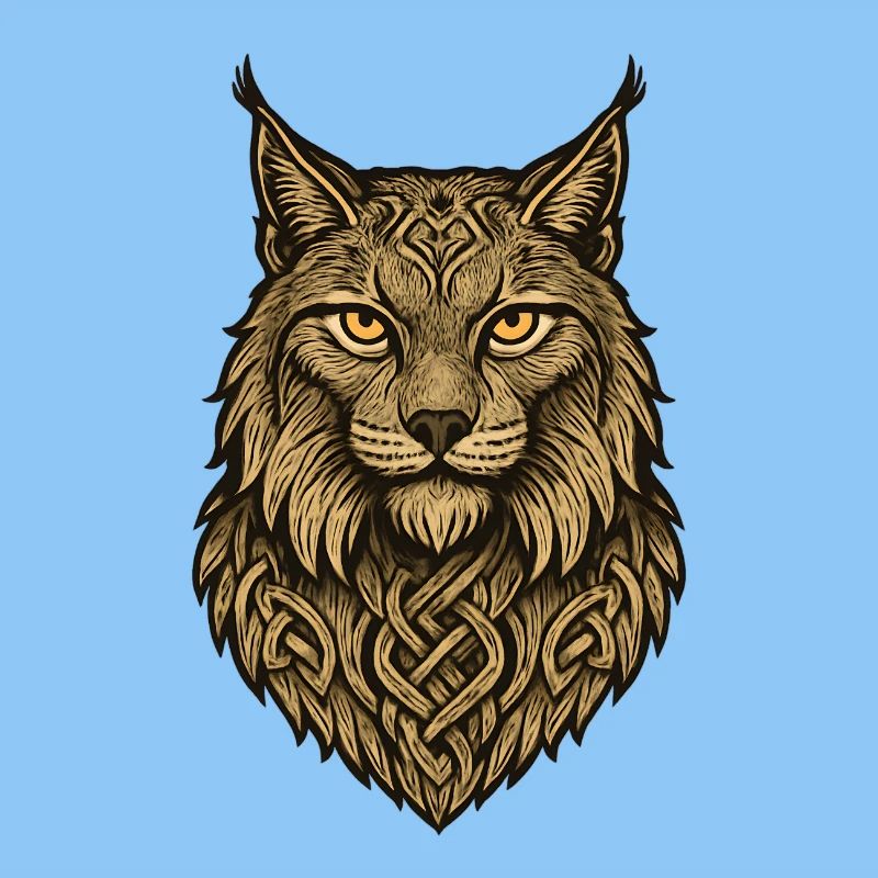 Wolfskopf mit keltischem Band