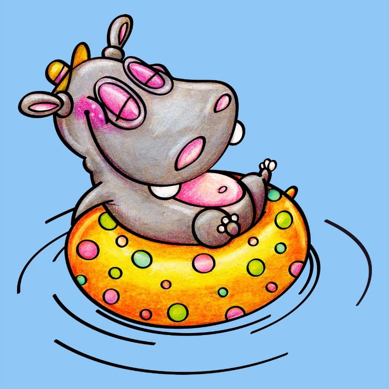 hippo with float