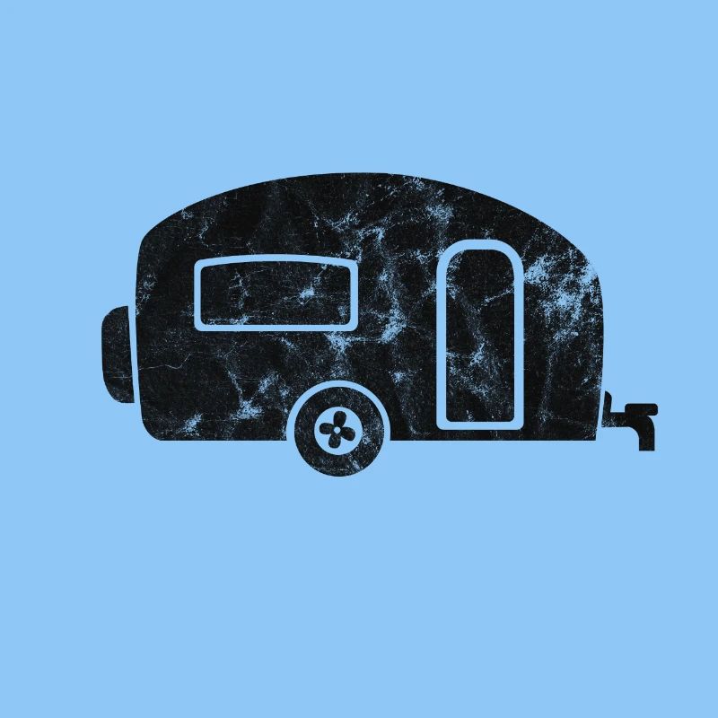 Caravan black distressed camping gift